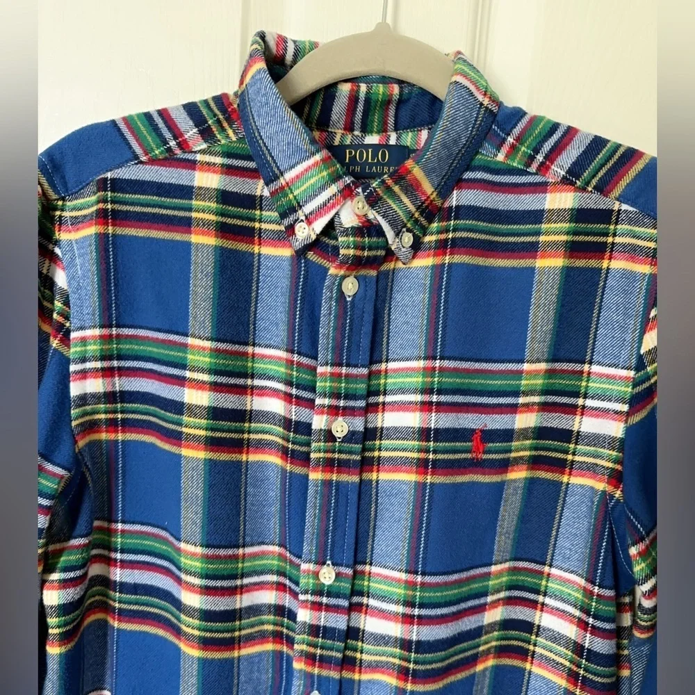 Ralph Lauren Blue and Red Casual Button Down Shirt